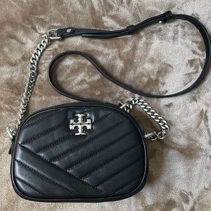 Tory Burch Kira Camera Crossbody Bag Silver Hardware